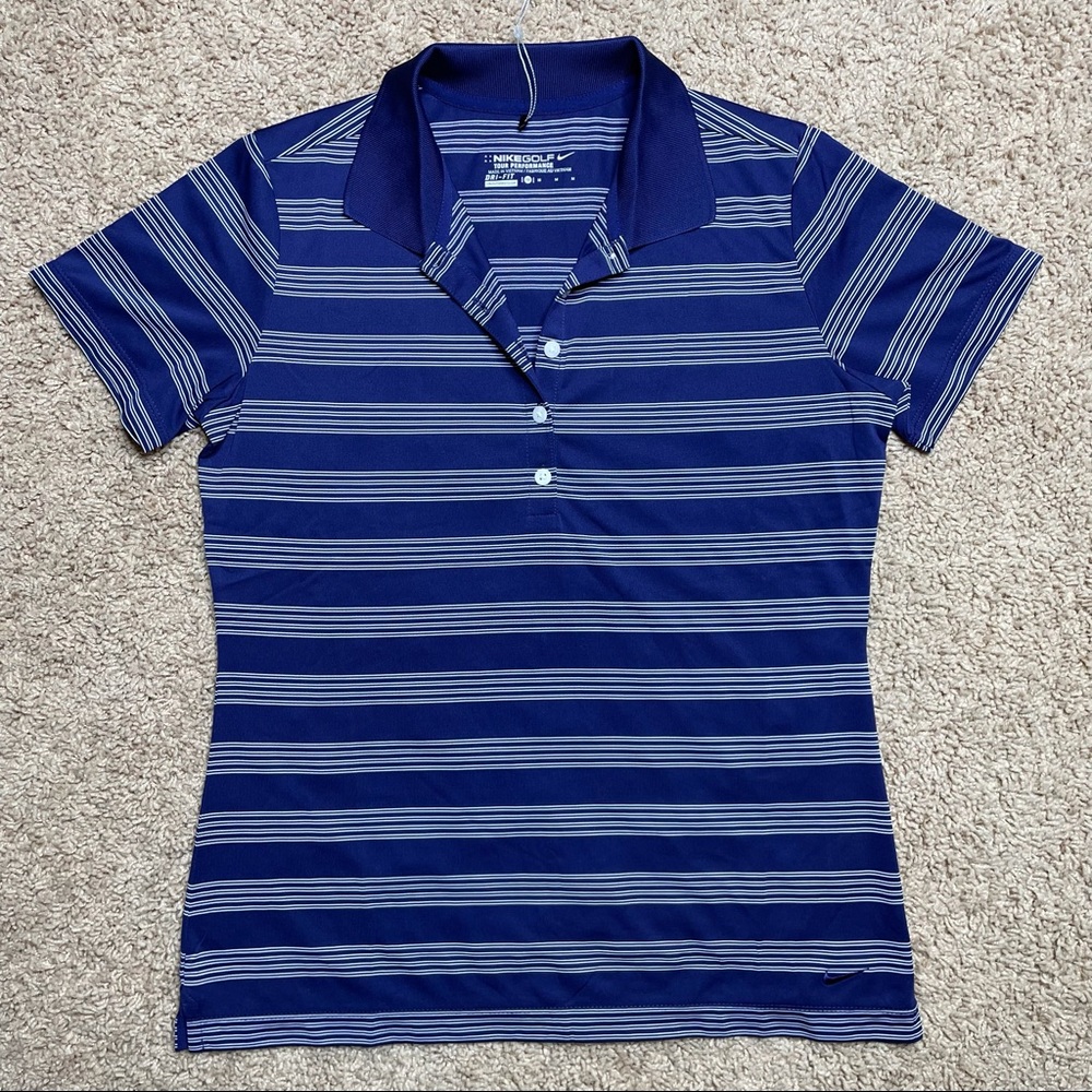 New Nike Golf Tour Tech Performance Polo Shirt Women M Purple White 452968 427